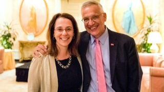 Dean Yannis Yortsos with Andrea Belz