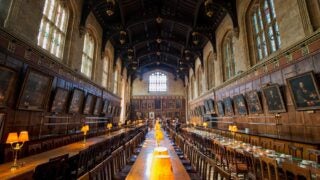 The dining hall at Christ Church at Oxford University