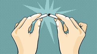 Hands holding cigarette