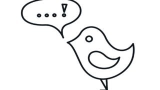 Cartoon bird with speech bubble