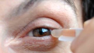 Human eye and eye drops