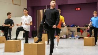 students going over choreography