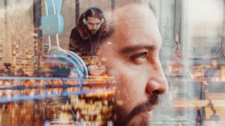 male listening to music