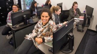 females in the computer lab