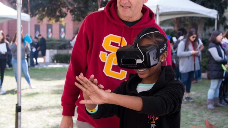 child using virtual reality