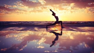 woman practicing yoga