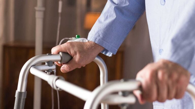 man using walker