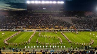 USC Trojan Marching Band performing