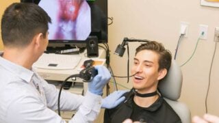 student undergoes screening