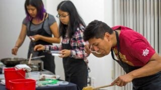 students in the kitchen