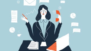 female multitasking illustration