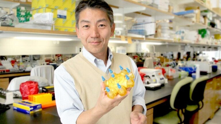 Toshio Miki in the lab
