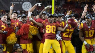 trojans celebrate football win