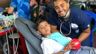 Dentistry student with patient