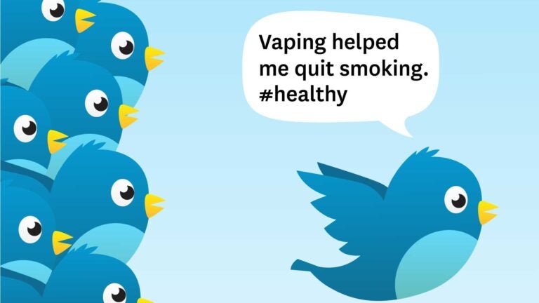 birds talking about vaping illustration