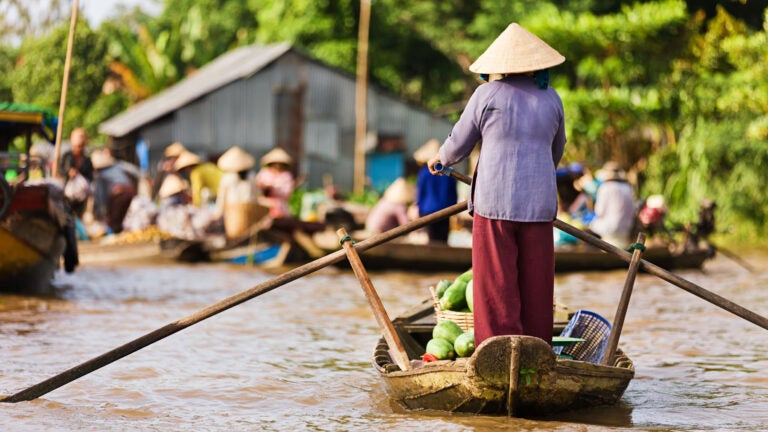 woman paddling