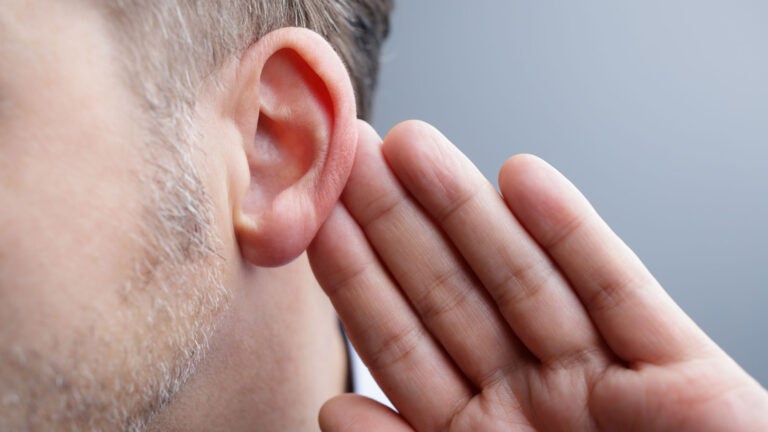 male listening
