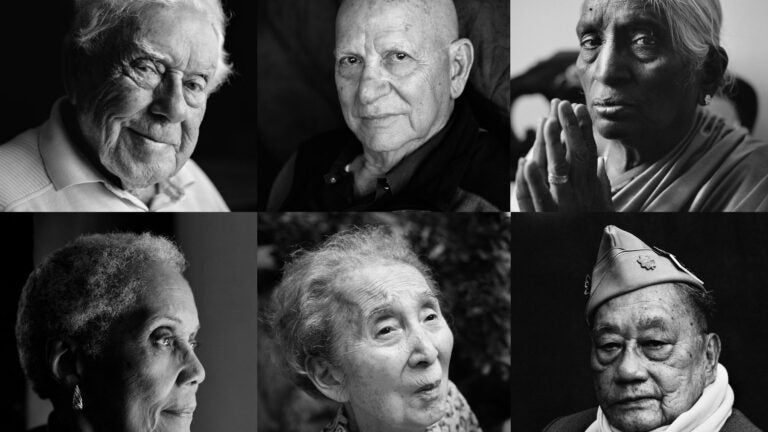 Quiet Heroes exhibit portraits