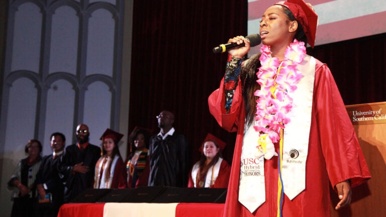 high school student singing