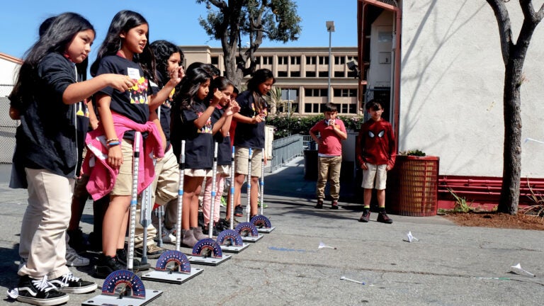 children launching rockets