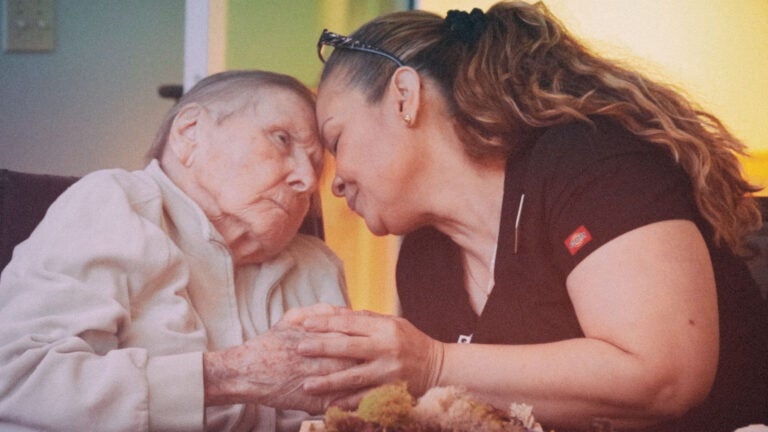 Caregiver with an Alzheimer's patient