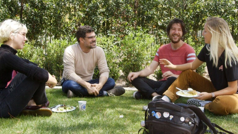 students sitting in a circle