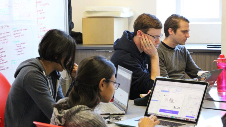 students working