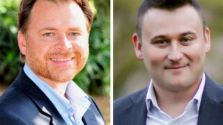 Chris Angermayer, left, and Joseph Dunham started the genome-sequencing company SeqOnce.