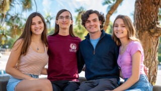 Kala, Smith, Cole and Ireland Shute, from left, all started their studies at USC this fall.