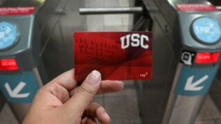 USC employees can sign up online for the public transit subsidy or purchase discounted passes in person at the USC Transportation services office.