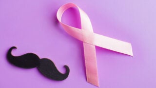 mustache and pink ribbon