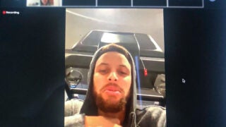 Students at the USC Iovine and Young Academy receive an impromptu video visit from NBA star Stephen Curry.