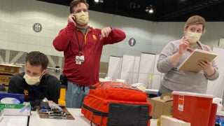 Over the past two weeks, USC surgical residents have teamed up with firefighters, the LAPD and the National Guard to set up a new emergency medical facility.