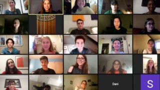 First-year-students were divided into clusters of about 350, with each virtual mentor given a cohort of about 30 students. (Image/Grayson Schmidt)