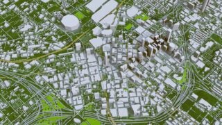 3D map of Atlanta, Georgia, aerial view