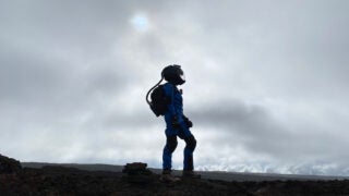 Richelle Gribble atop volcano