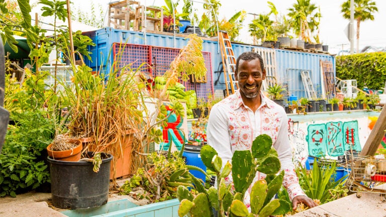 Ron Finley gardening