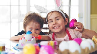 children celebrating Easter