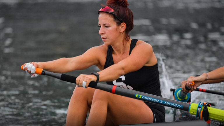 Anastasiia Slivina rowing