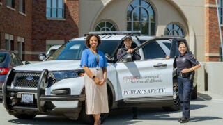Xonielle Jordan, pictured with DPS Officers