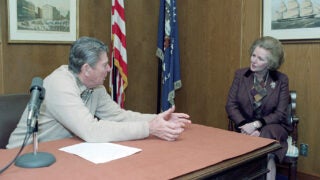 President Ronald Reagan with Margaret Thatcher