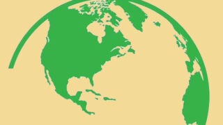 Climate Forward logo, Planet Earth outlined in green