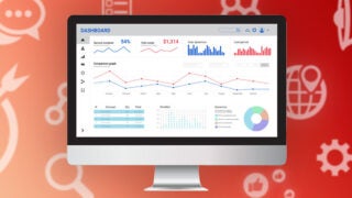 computer screen displaying charts and graphs