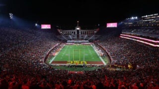 Los Angeles Memorial Coliseum filled with audience members