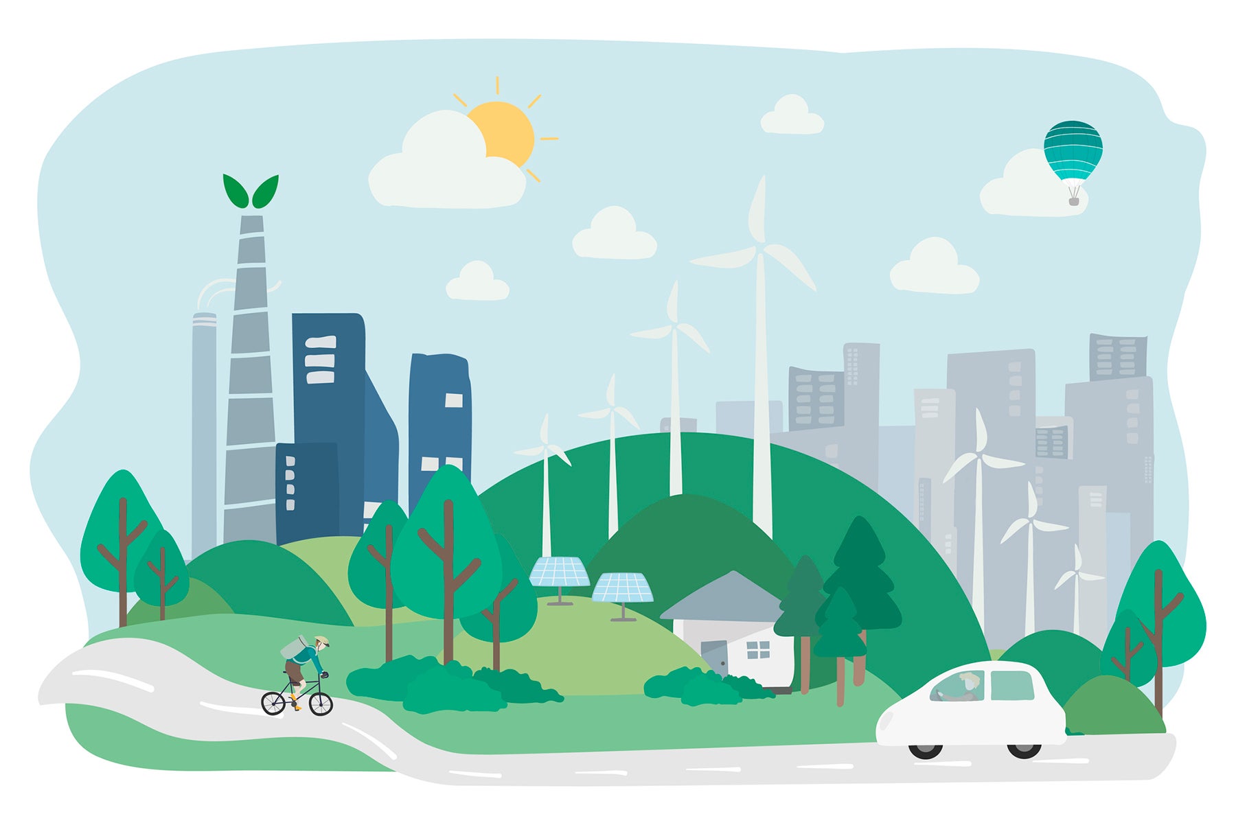 Illustration of environmental friendly city