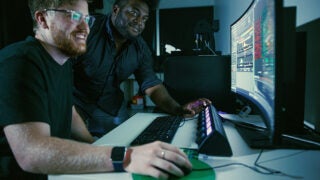 Wade Zeno using a computer