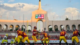 USC playing football at LA Memorial Coliseum