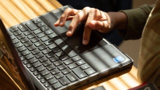 Person using a laptop
