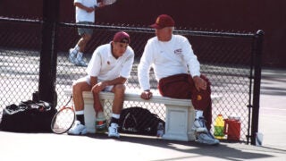 Dick Leach playing tennis