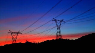 Electrical lines at Sunset
